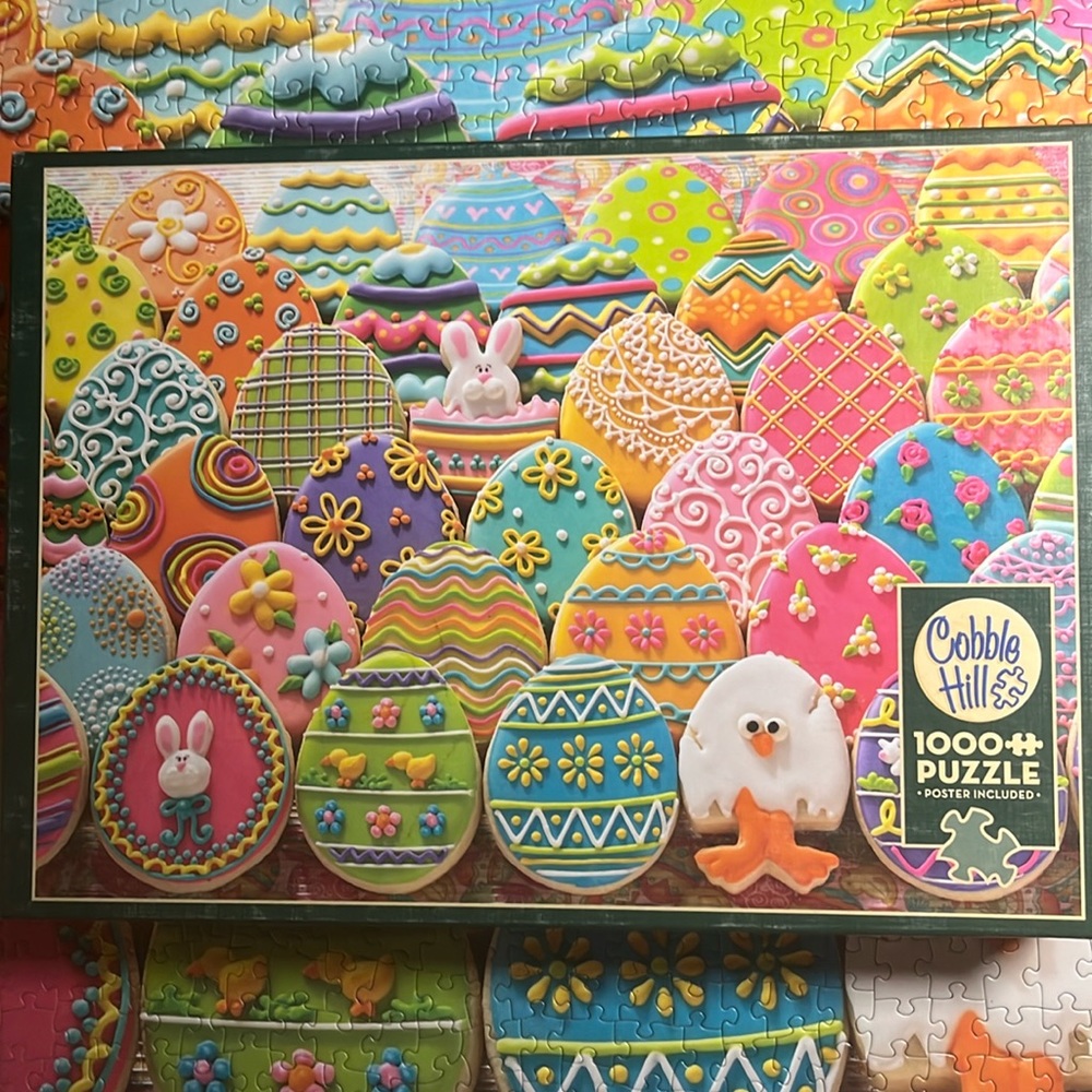 Cobble Hill Pastel Easter Egg Cookies 1000-Piece Puzzle - Multicolor